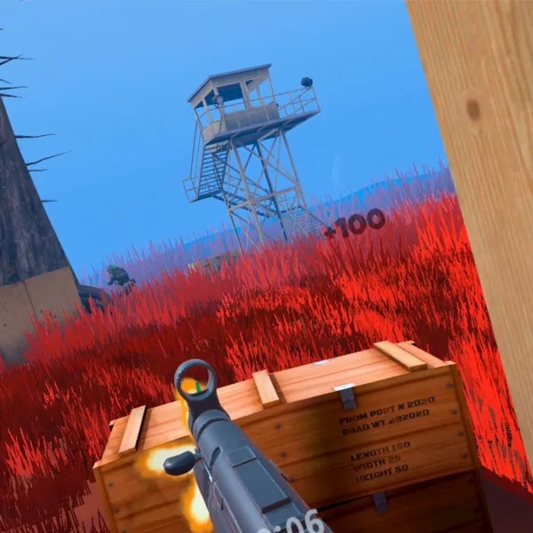 VR FPS 게임 플레이 장면