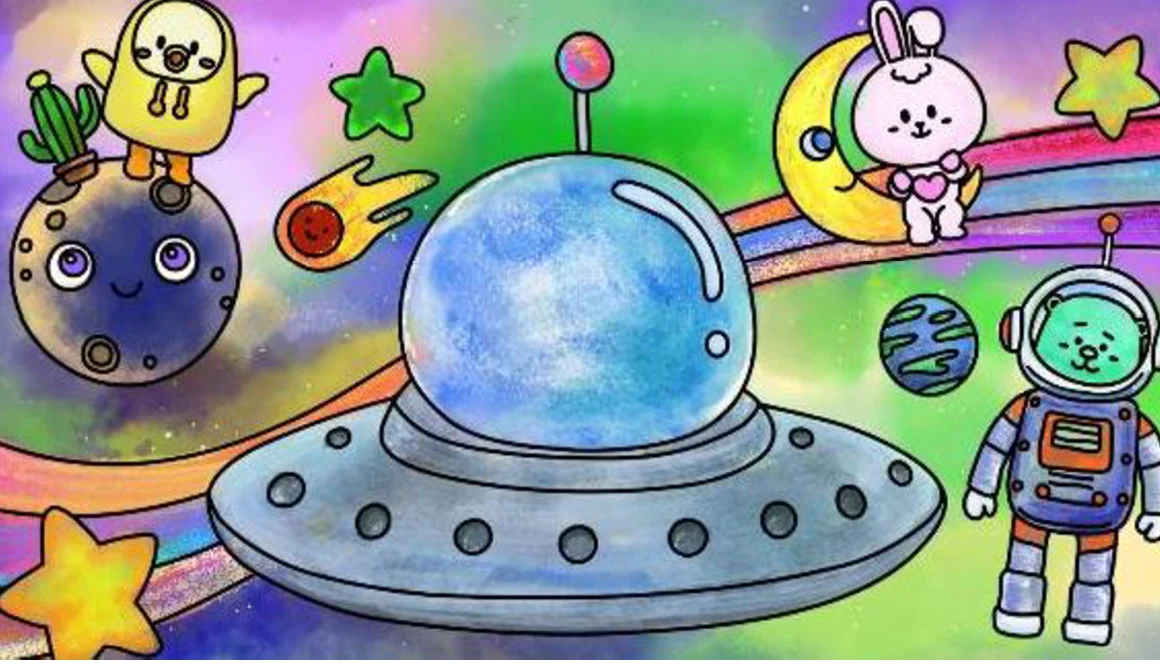 Finished painting: space journey